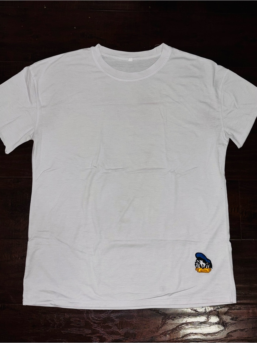 Classic White Crewneck T‑Shirt with Embroidered Duck Detail